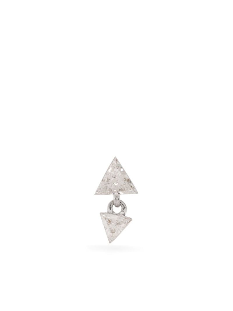 18k White Gold Triangle Diamond Stud Earring