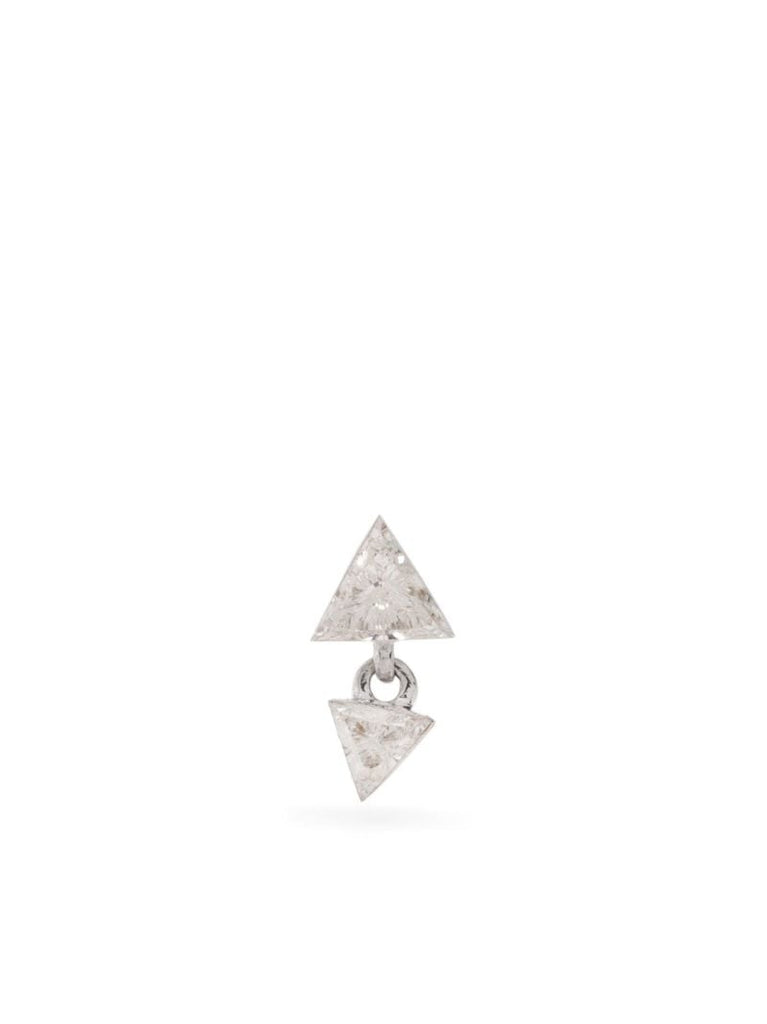 18k White Gold Triangle Diamond Stud Earring