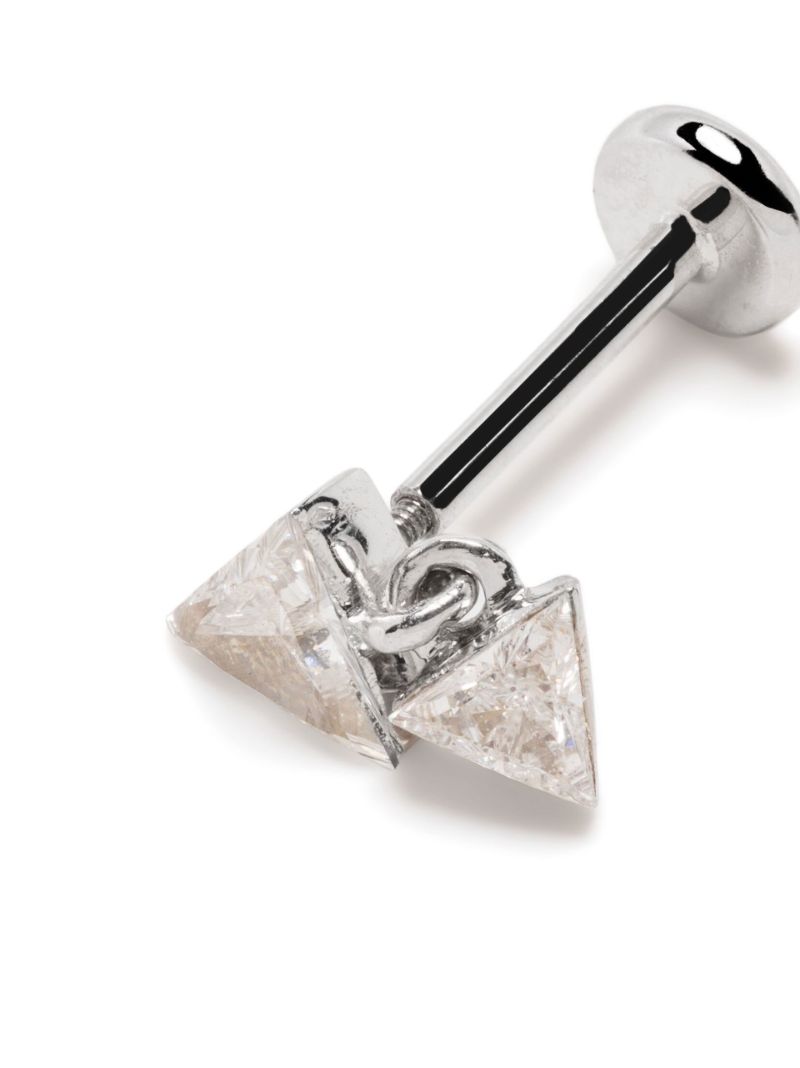 18k White Gold Triangle Diamond Stud Earring