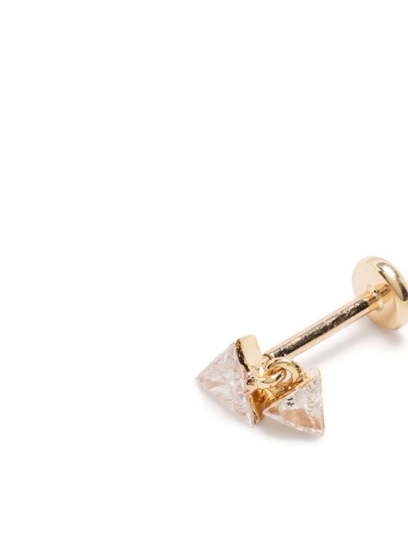 18k Yellow Gold Triangle Diamond Stud Earring