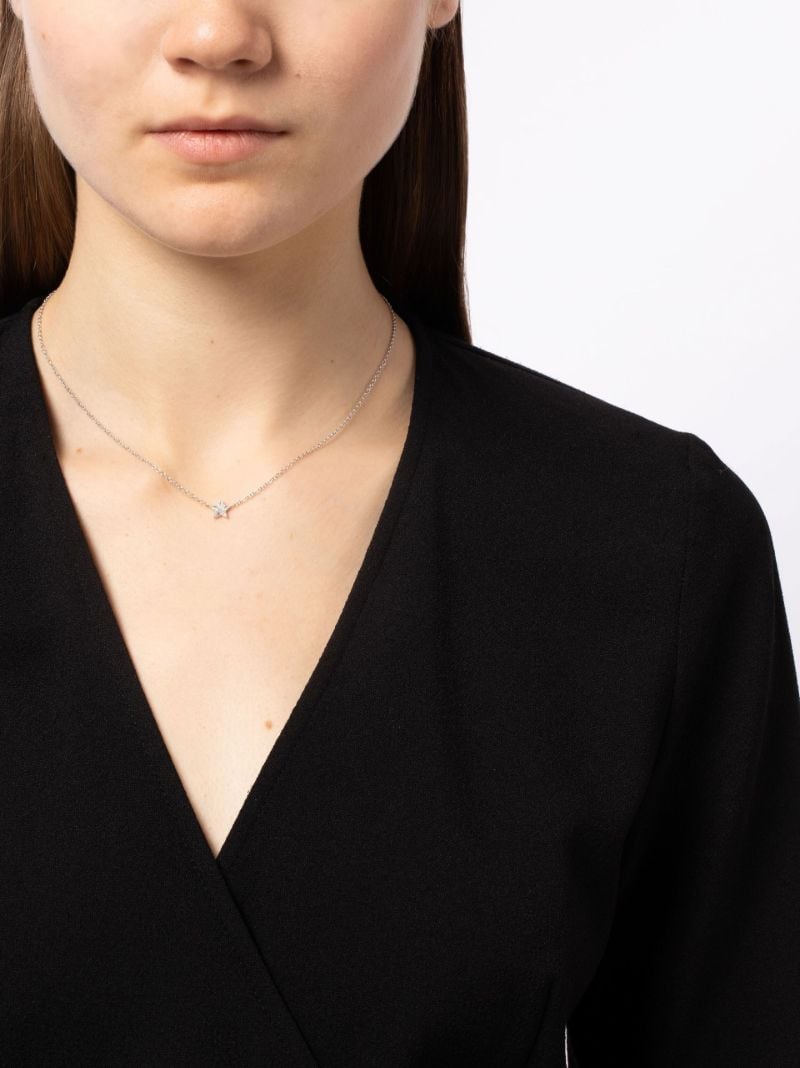 18k White Gold Star Diamond Necklace
