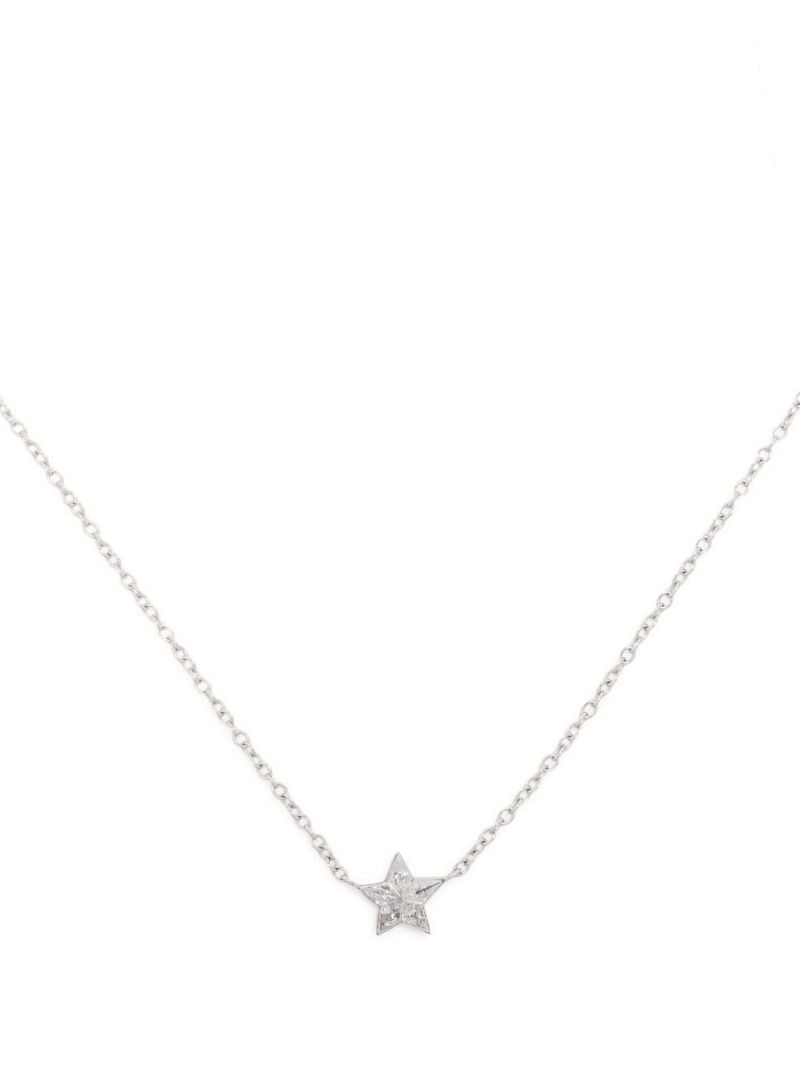 18k White Gold Star Diamond Necklace