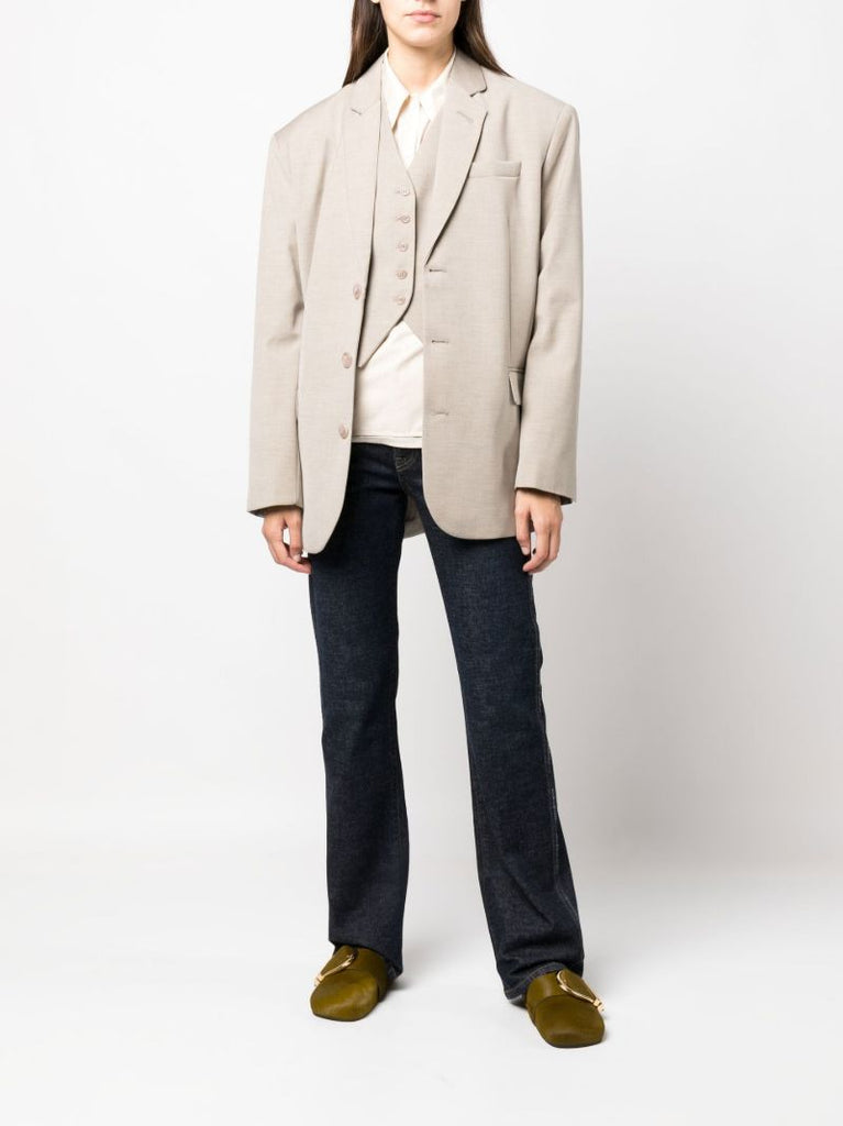 Neutral Gelso Oversized Blazer