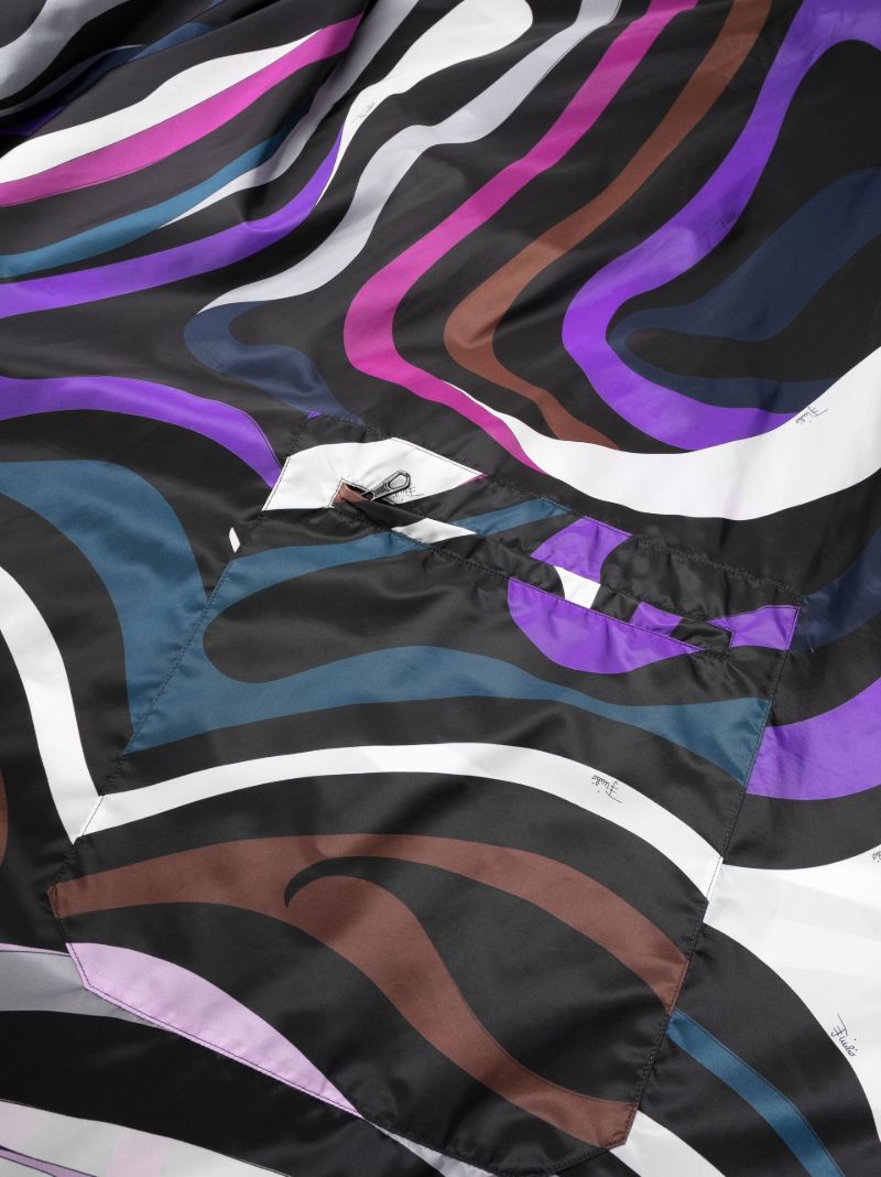 Purple Swirl Print Nylon Raincoat