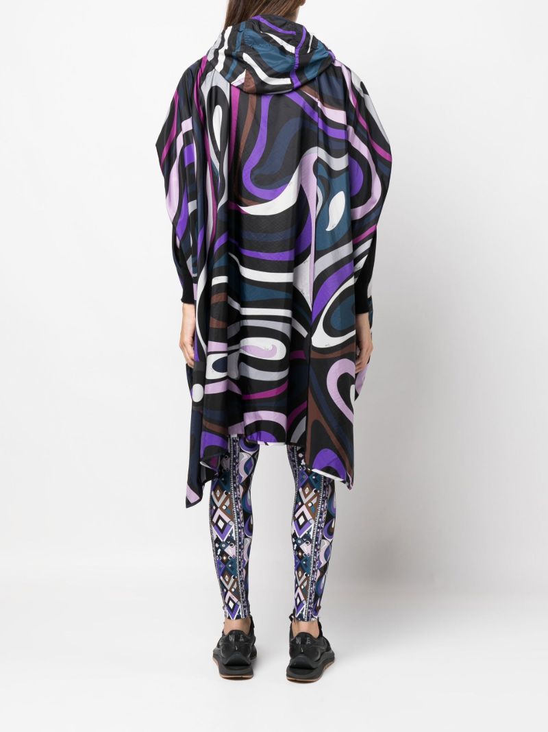 Purple Swirl Print Nylon Raincoat