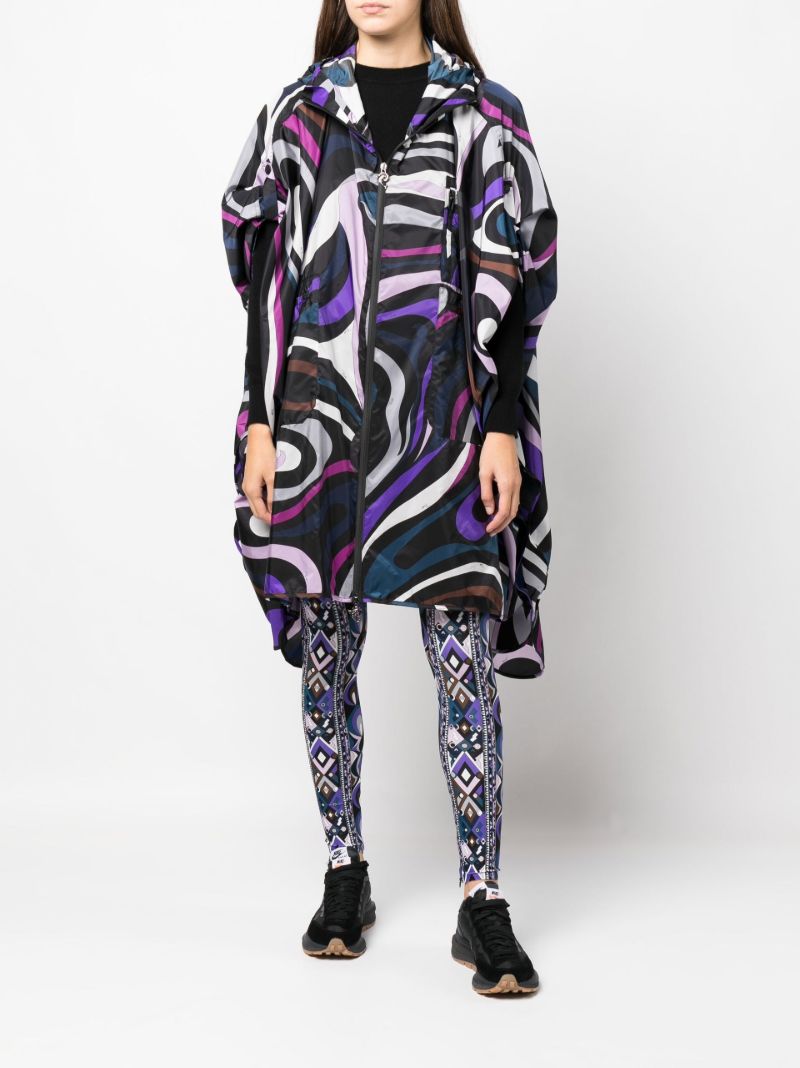 Purple Swirl Print Nylon Raincoat