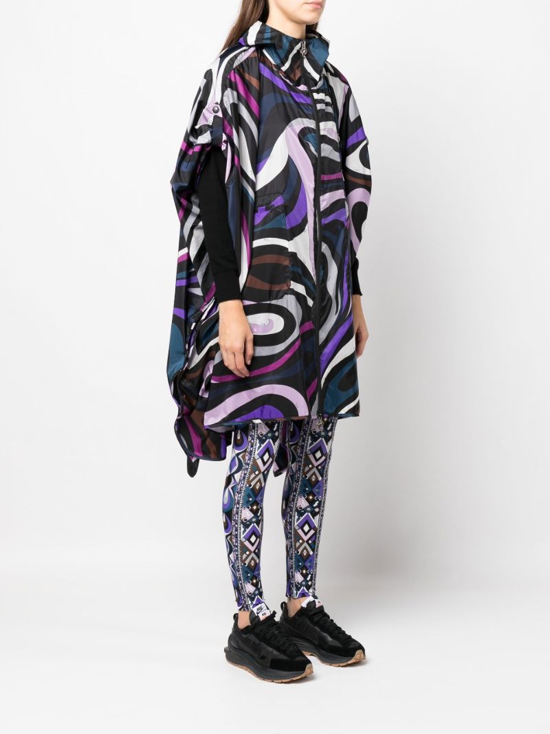 Purple Swirl Print Nylon Raincoat