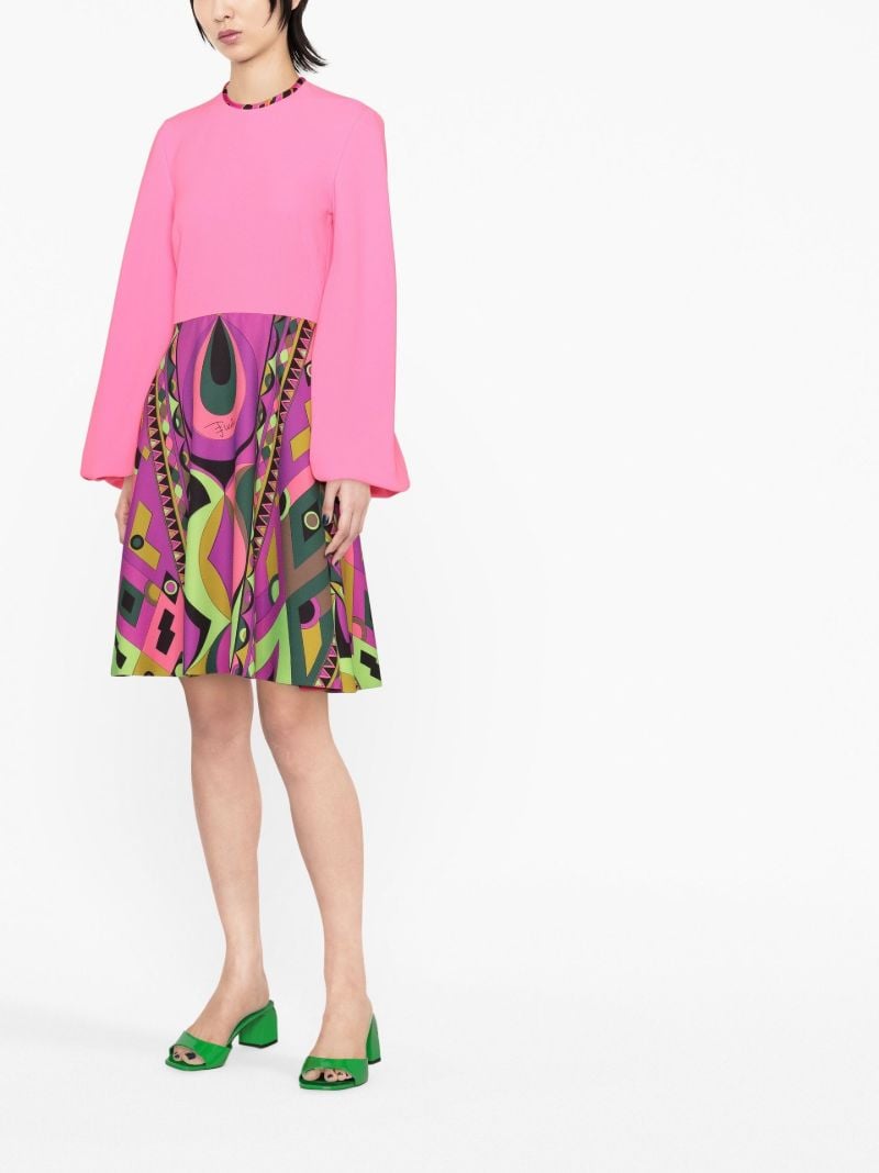 Pink Rombi Print Mini Dress