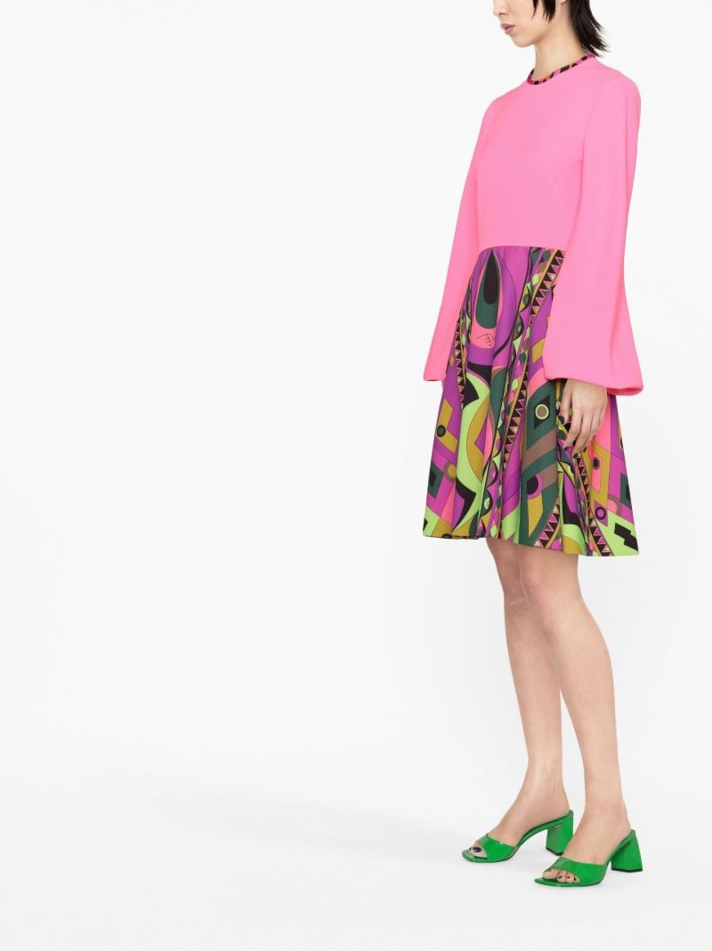 Pink Rombi Print Mini Dress
