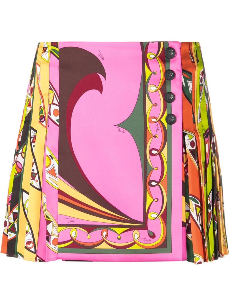 Pink Girandole Print Mini Skirt
