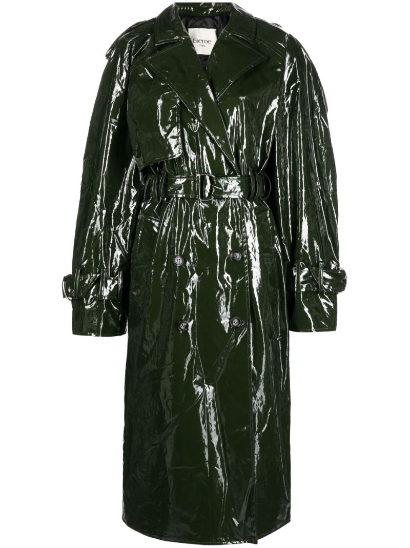 Green Vinyl Trench Coat