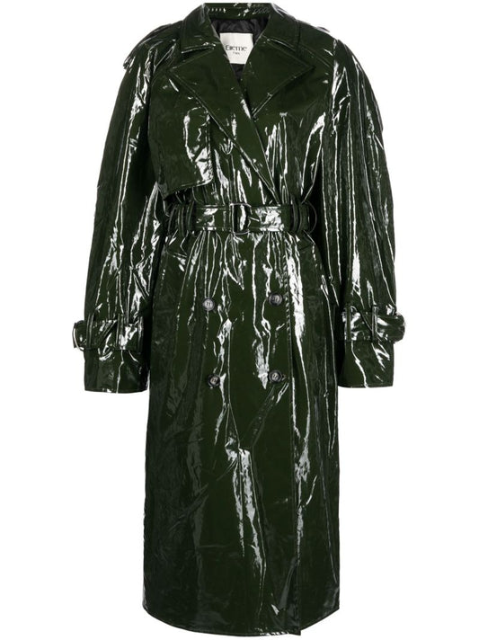 Green Vinyl Trench Coat