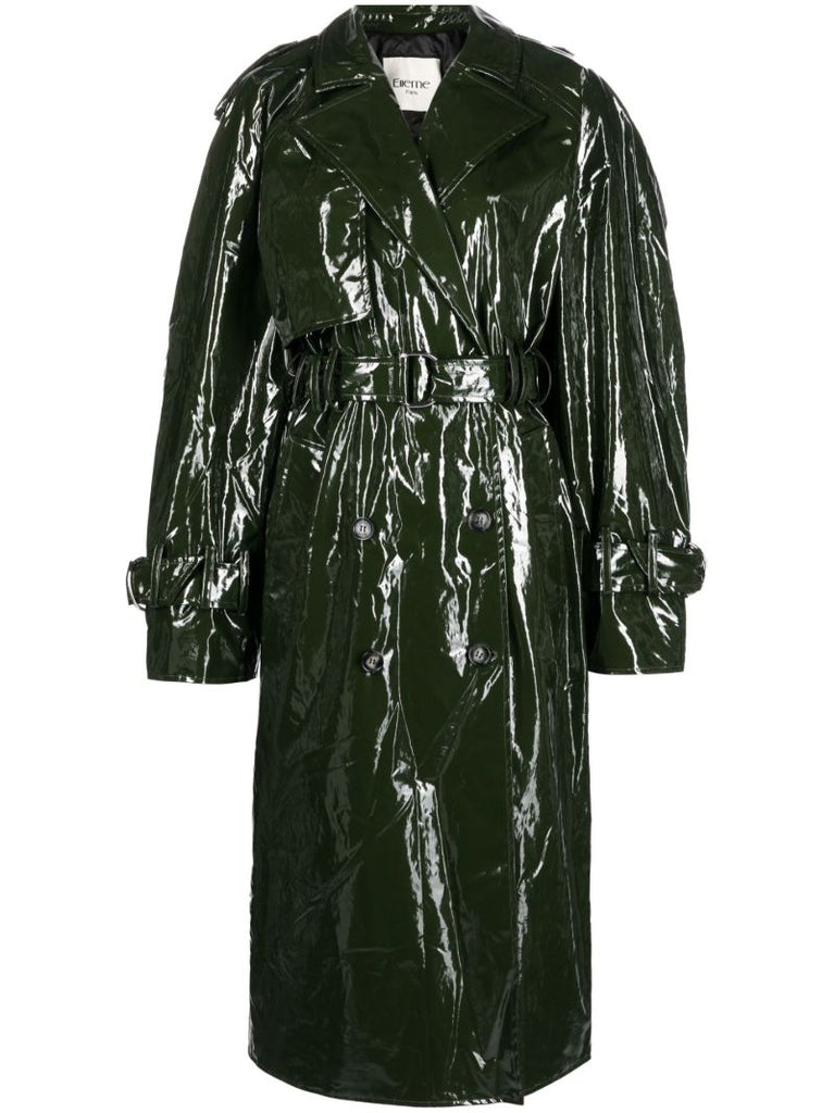 Green Vinyl Trench Coat