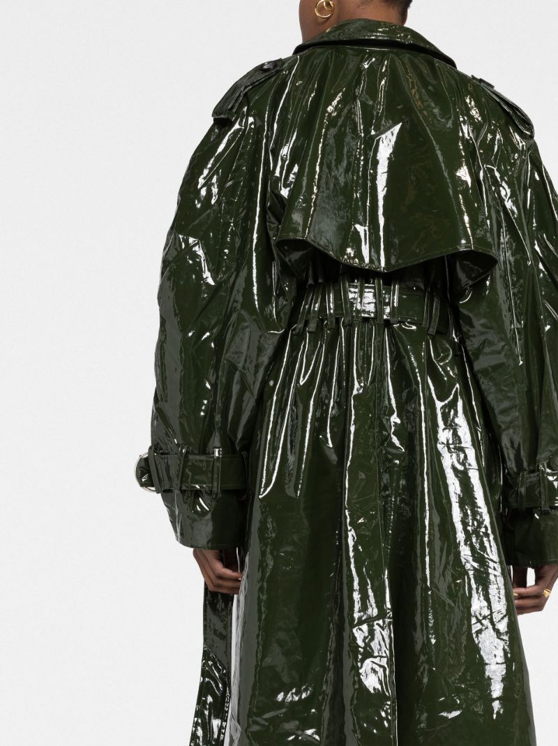 Green Vinyl Trench Coat