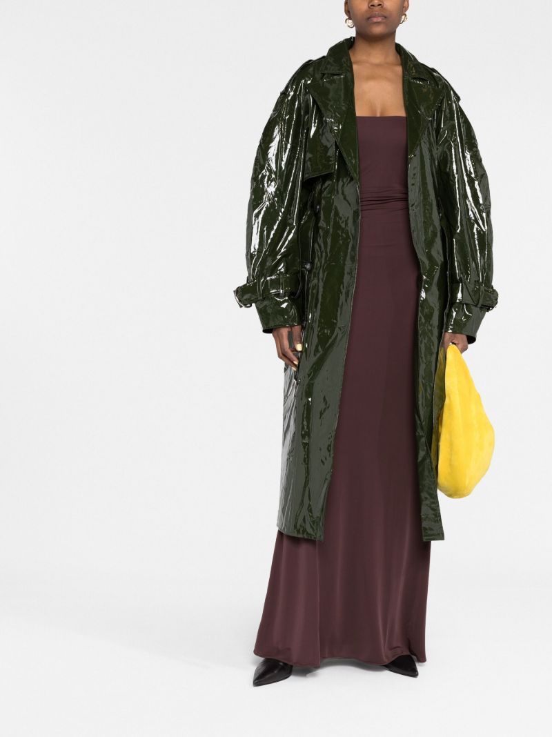 Green Vinyl Trench Coat