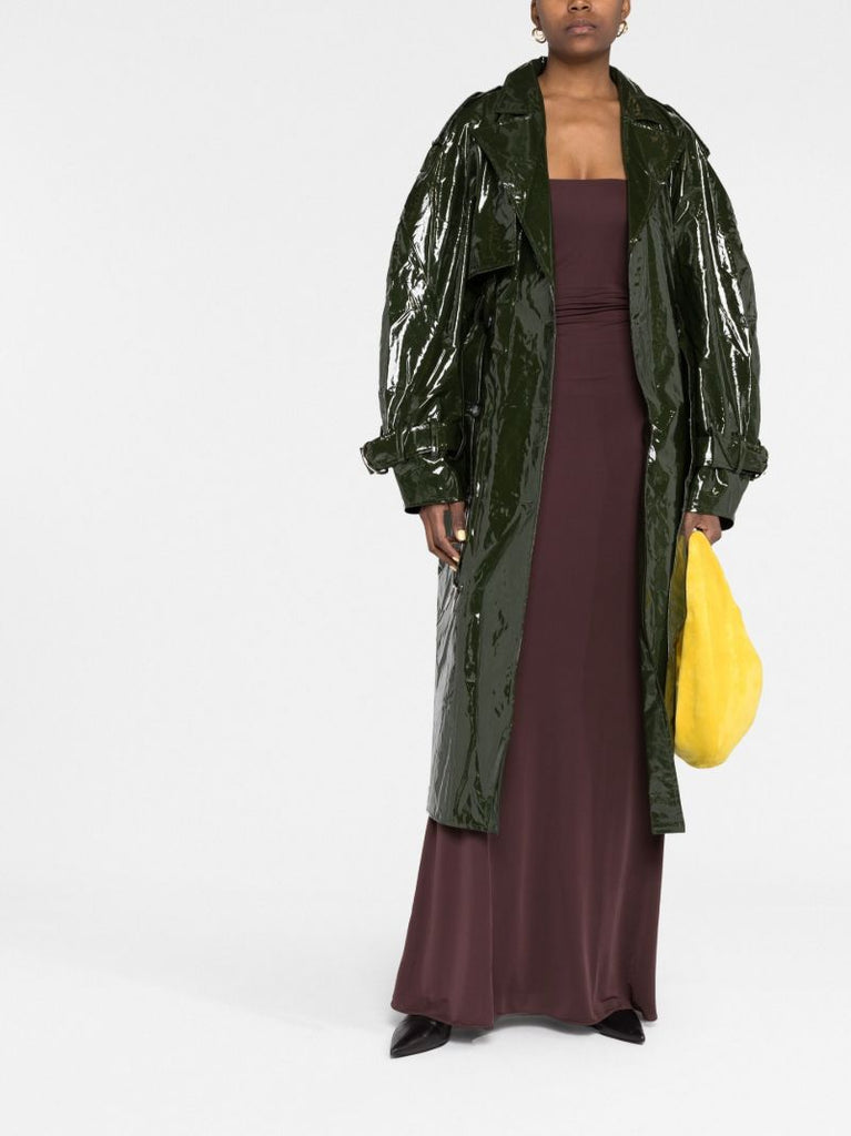 Green Vinyl Trench Coat