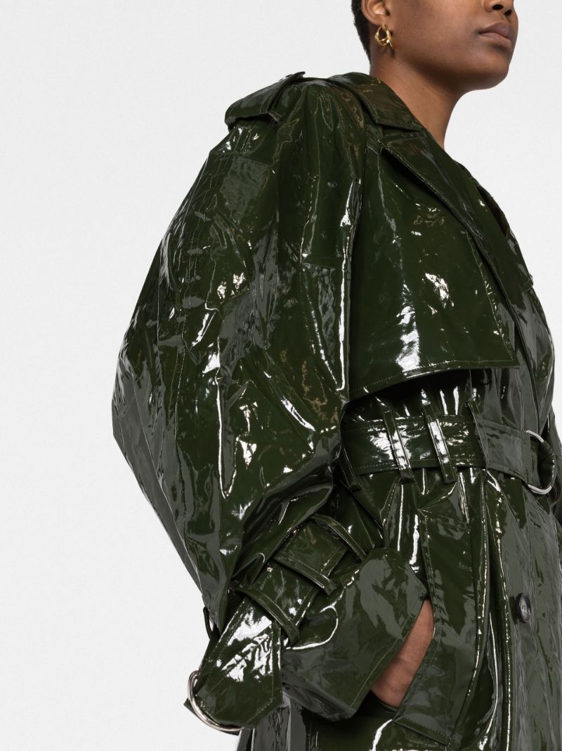 Green Vinyl Trench Coat