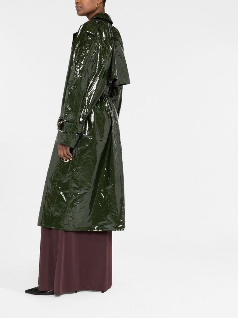 Green Vinyl Trench Coat