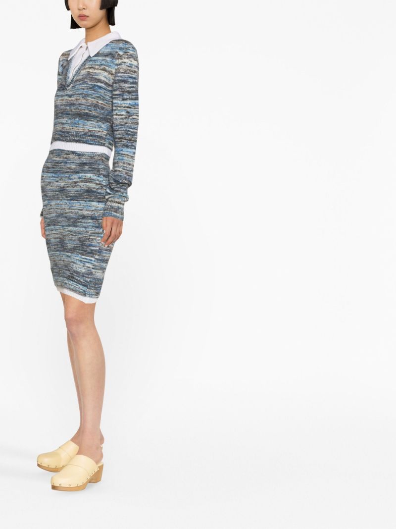 Blue Cropped Wool Sweater