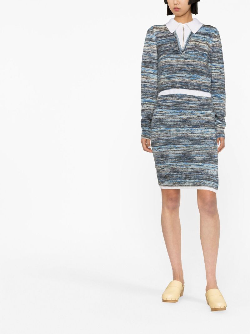 Blue Cropped Wool Sweater