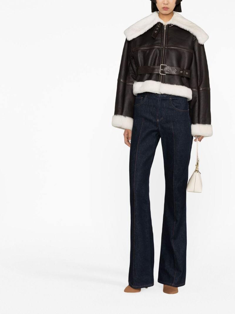 Brown Cropped Shearling Coat