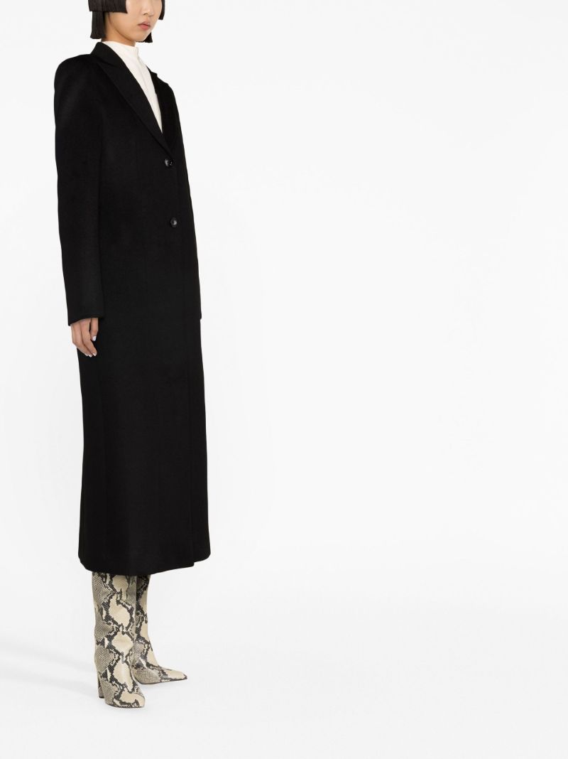 Black Single-breasted Wool Coat