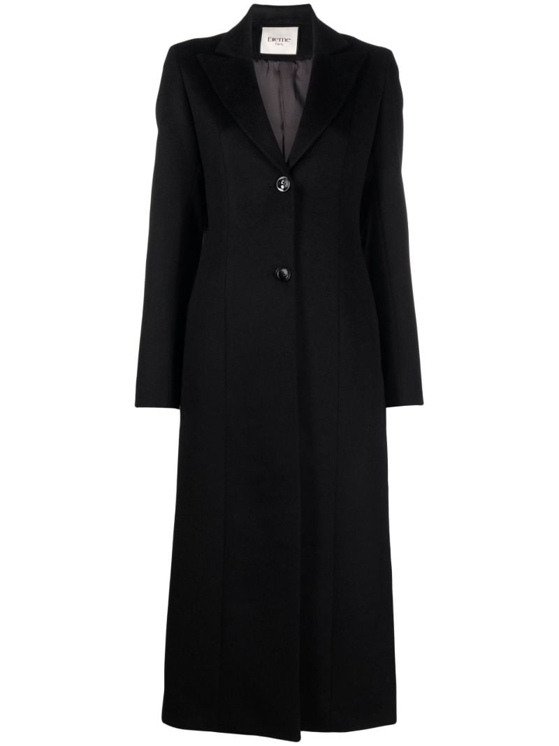 Black Single-breasted Wool Coat