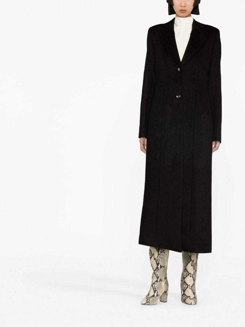 Black Single-breasted Wool Coat
