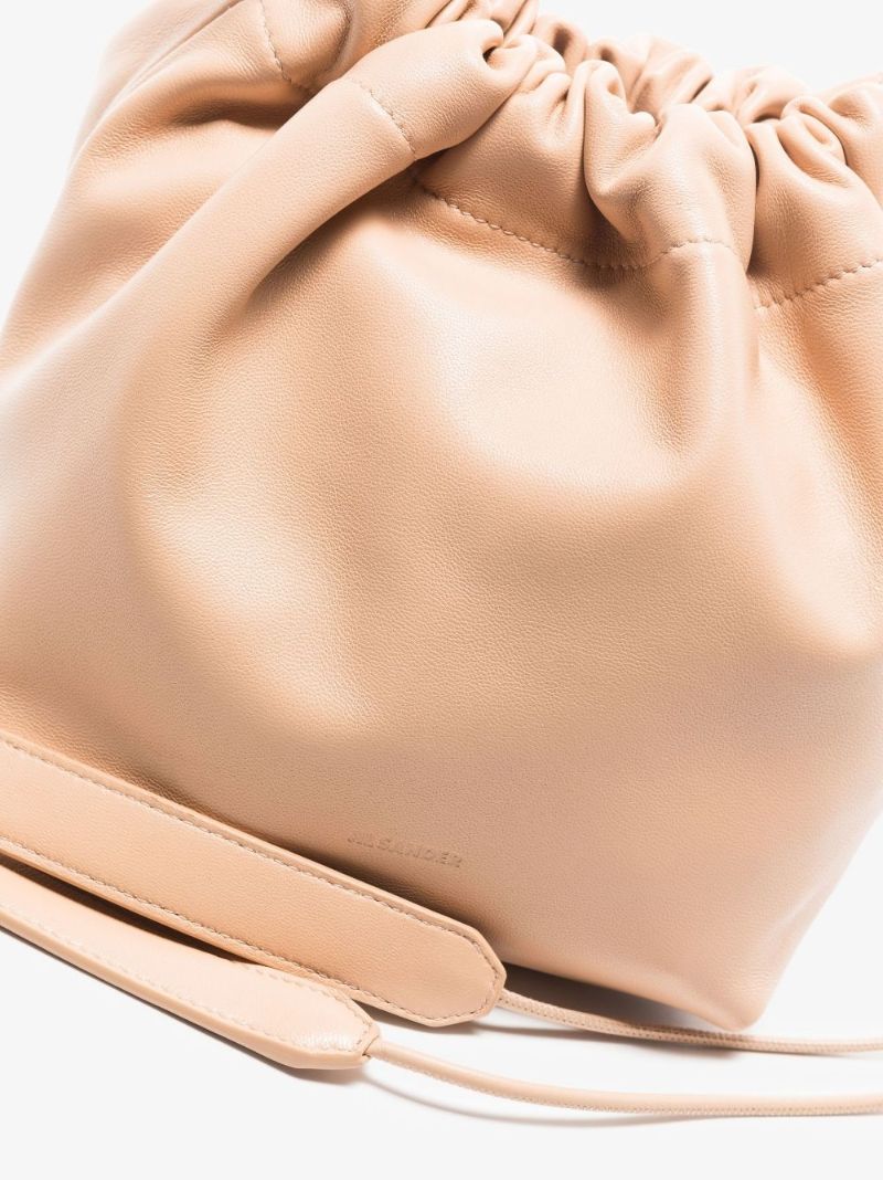 Neutral Dumpling Leather Shoulder Bag