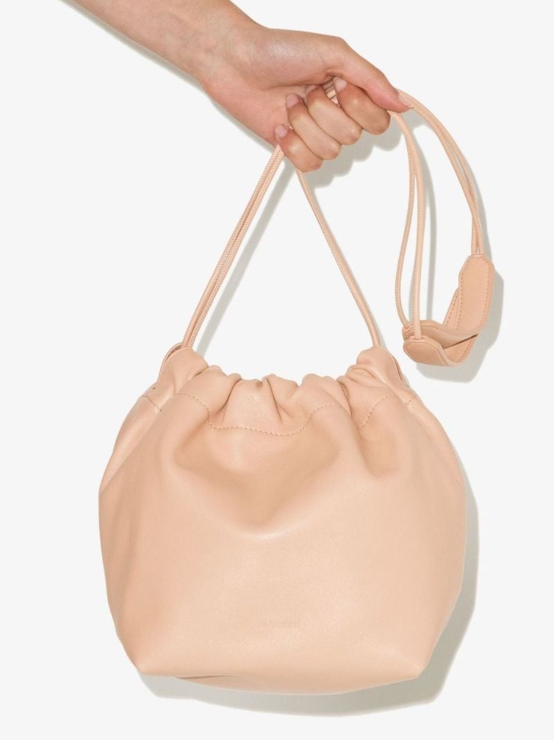 Neutral Dumpling Leather Shoulder Bag