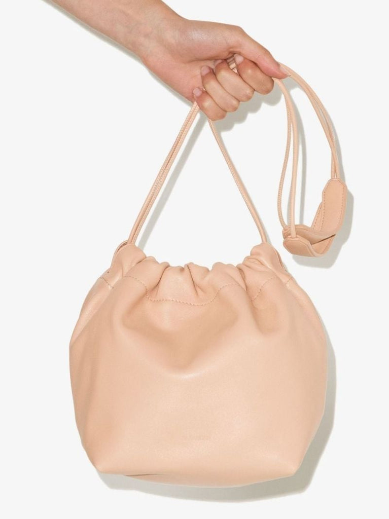 Neutral Dumpling Leather Shoulder Bag