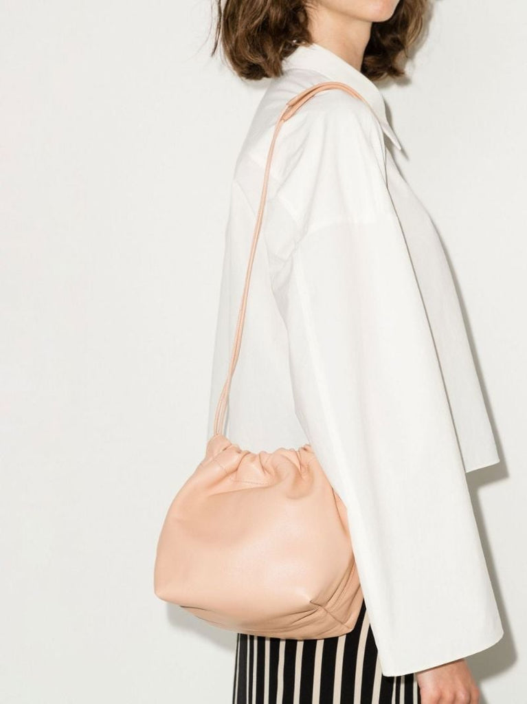 Neutral Dumpling Leather Shoulder Bag