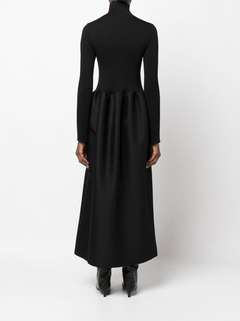 Black High Neck Wool Maxi Dress