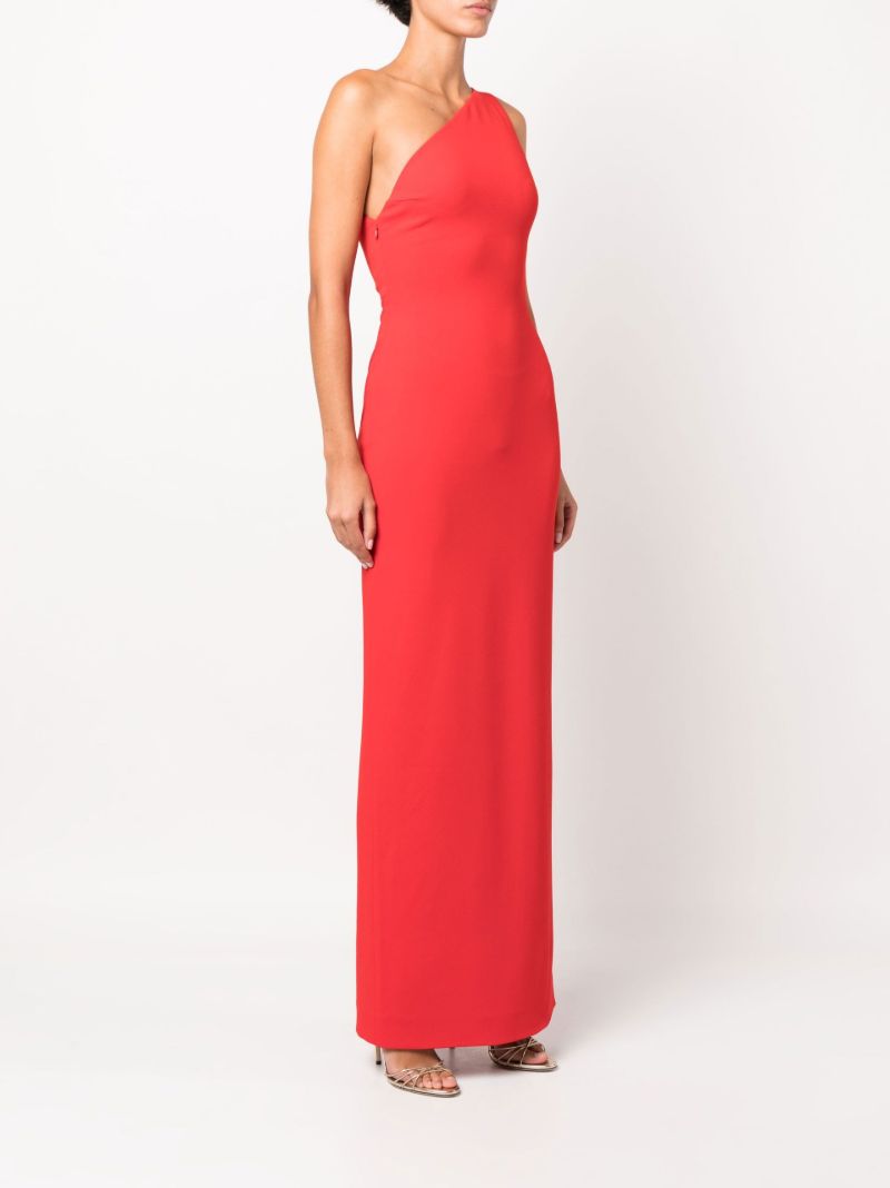 Red Nadine One Shoulder Evening Gown