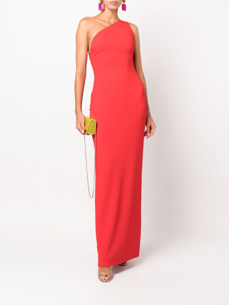 Red Nadine One Shoulder Evening Gown