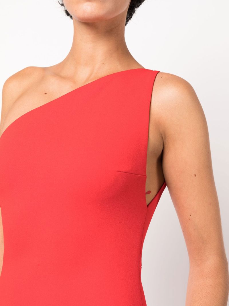 Red Nadine One Shoulder Evening Gown