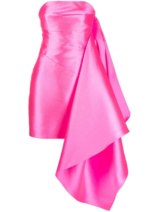 Pink Elia Strapless Draped Mini Dress
