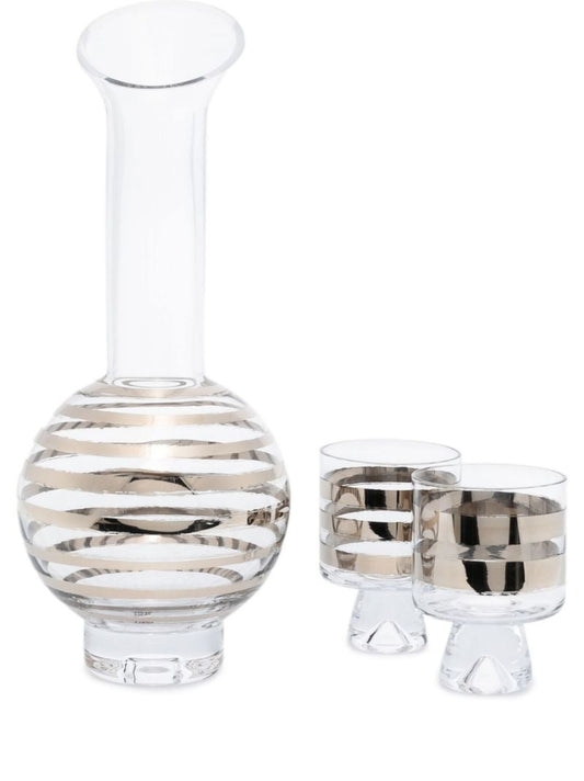 Silver-tone Tank Water Drinkware Set