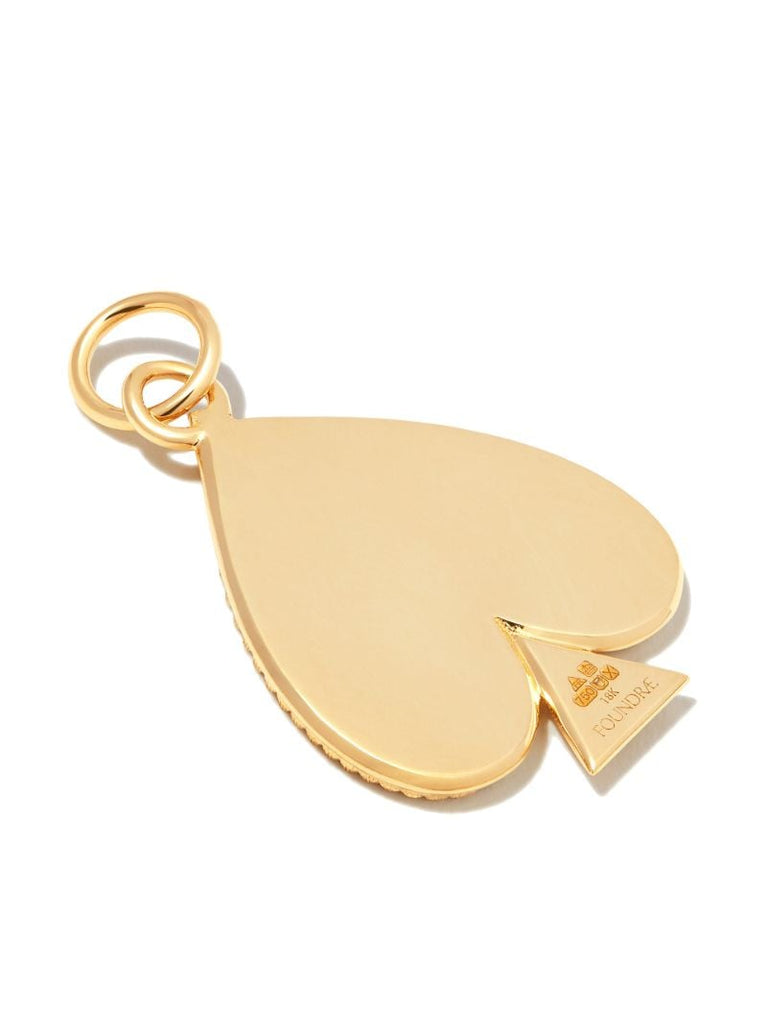 18k Yellow Gold Radiating Spade Medium Medallion Charm