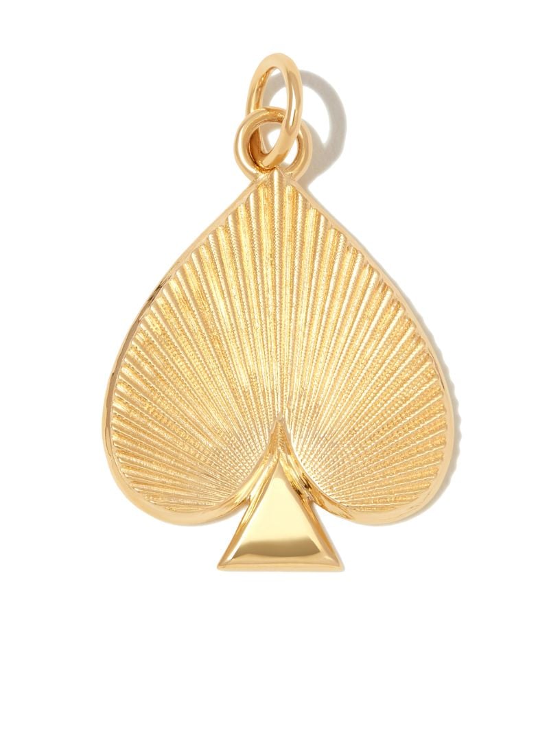 18k Yellow Gold Radiating Spade Medium Medallion Charm