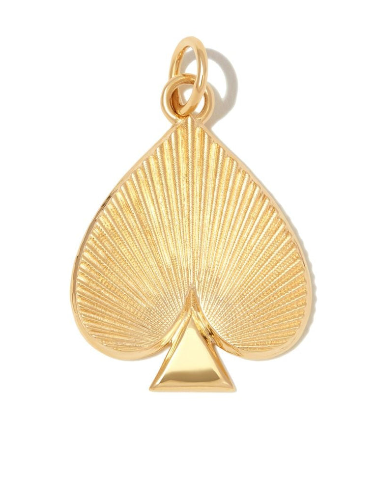18k Yellow Gold Radiating Spade Medium Medallion Charm