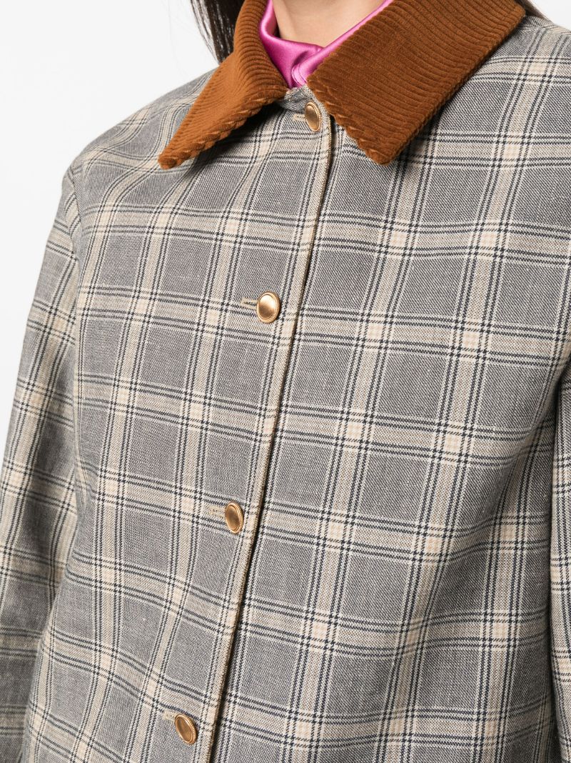 Grey Reversible Checked Overcoat