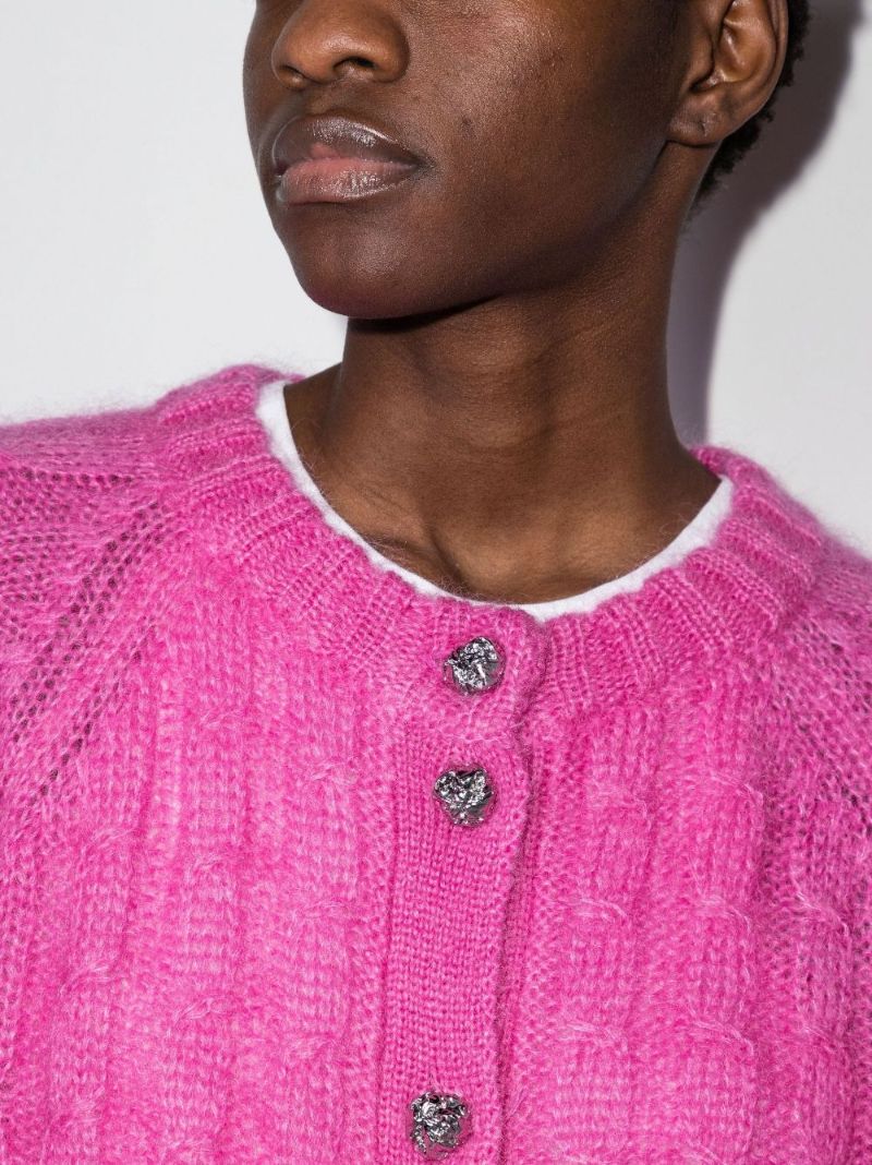 Pink Cable Knit Cardigan