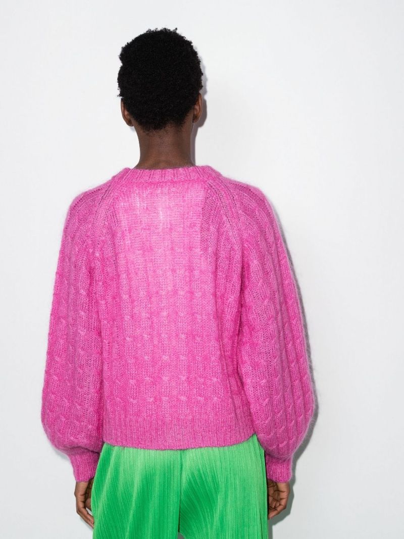Pink Cable Knit Cardigan