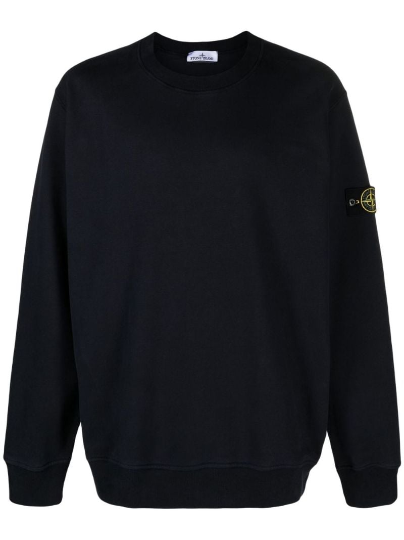 Blue Crew Neck Cotton Sweatshirt