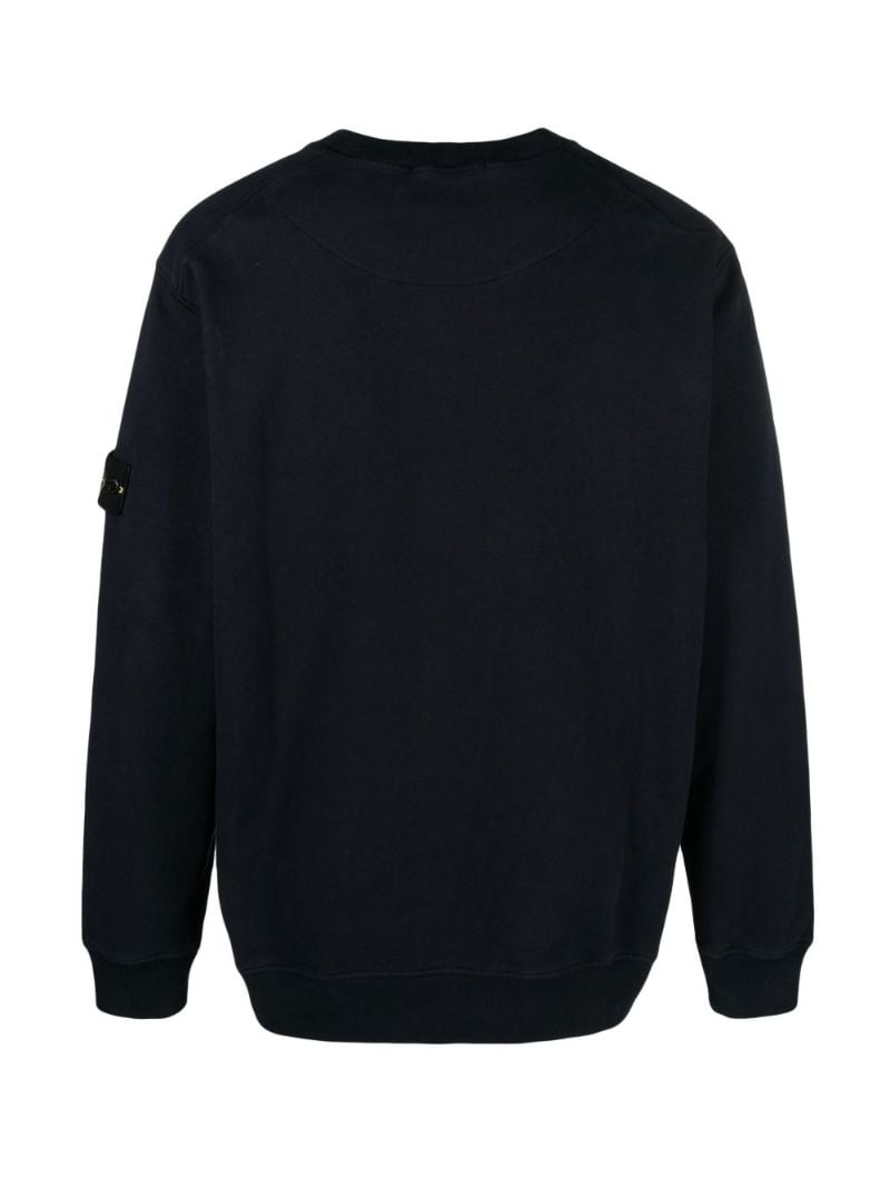 Blue Crew Neck Cotton Sweatshirt