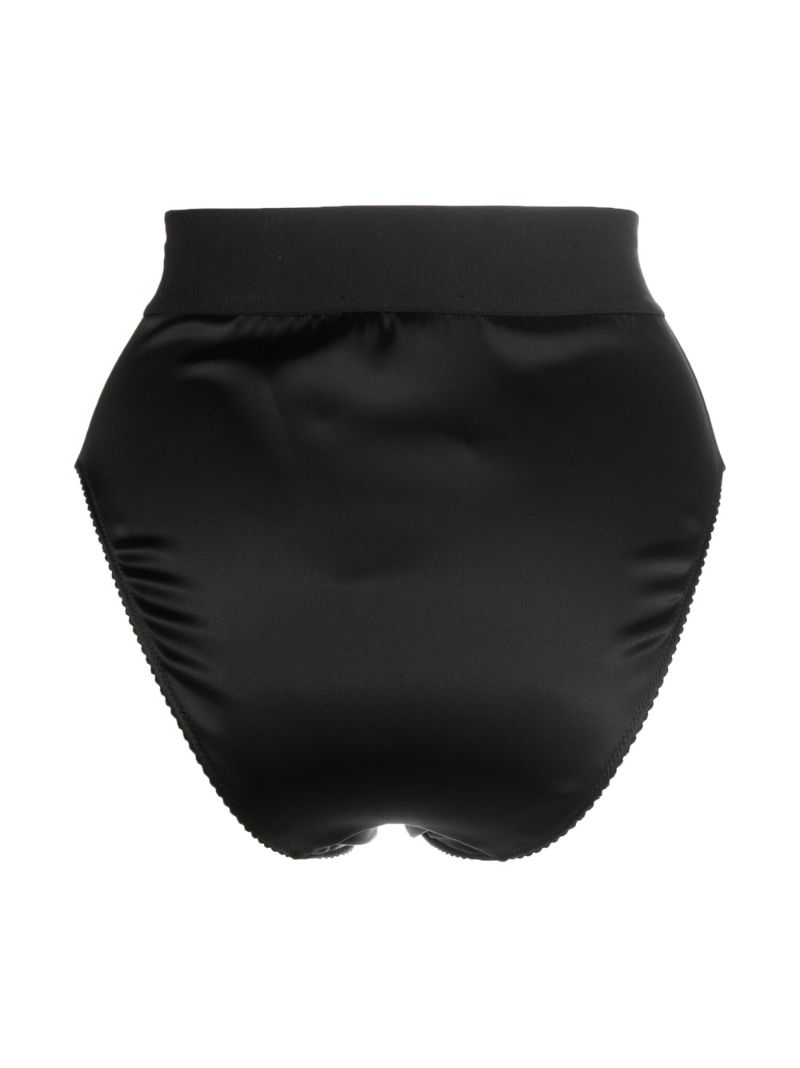 Black Logo Waistband High-rise Briefs