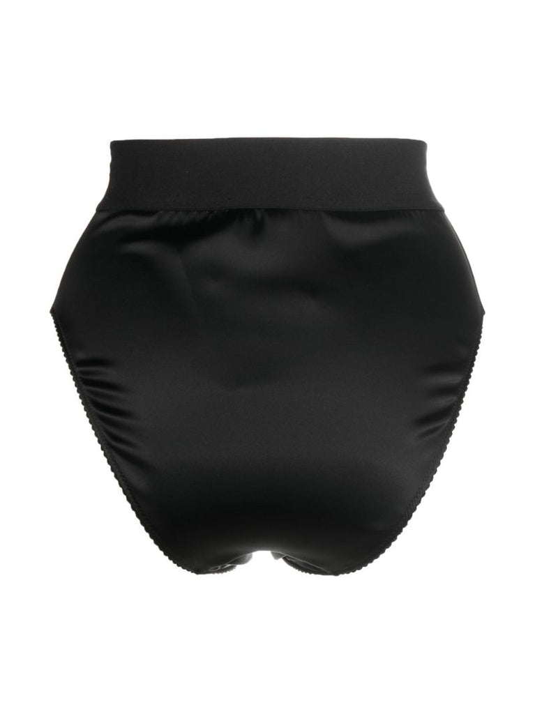 Black Logo Waistband High-rise Briefs