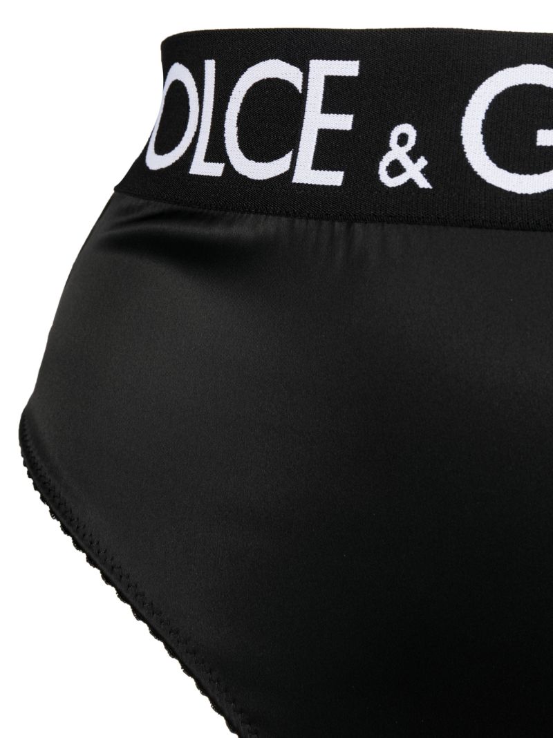 Black Logo Waistband High-rise Briefs