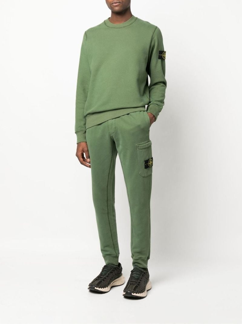 Green Crew Neck Brushed Cotton Sweatshirt